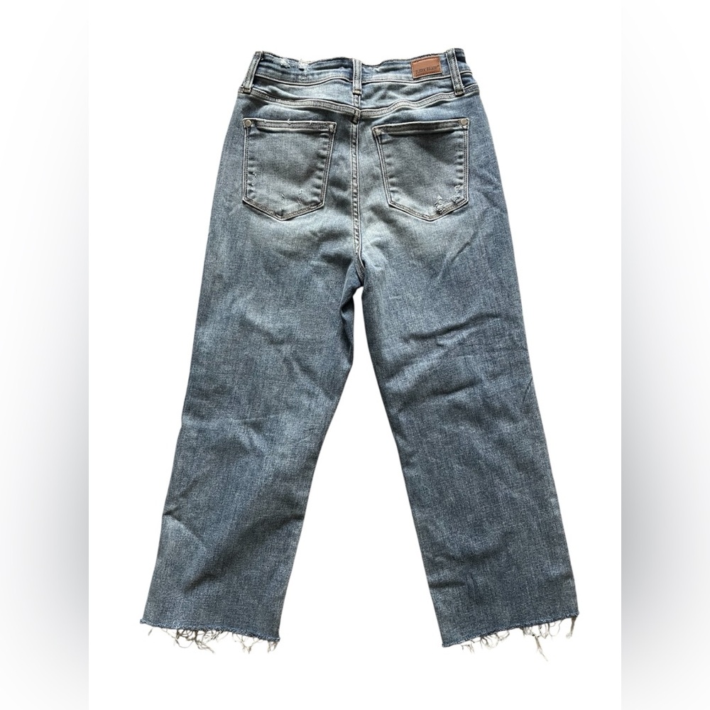 Judy Blue Wide Leg Cropped Distressed Denim Jean Size 5 / 27 - Picture 5 of 8